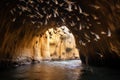 swallows circling cave entrance before returning