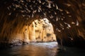 swallows circling cave entrance before returning