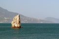 Swallows nest, a lonely promontory in the black sea, view on Yalta