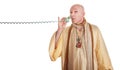 Swami On A Phone Call Royalty Free Stock Photo