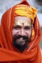 Swami, Sadhu, Holyman in front of temple in Haridwar, Uttrakhand, India Photo 