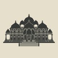 Swaminarayan Akshardham Hindu Temple black silhouette Royalty Free Stock Photo