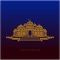 Swaminarayan Akshardham temple vector icon. Akshardham mandir.