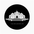 Swaminarayan Akshardham temple vector icon black and white. Akshardham mandir, Delhi