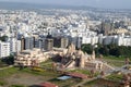 Swaminarayan temple aerial view from the hill, Pune, Maharashtra, India