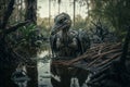 swamp duck military art Generative AI