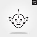 Swamp fishman monster icon in trendy flat style isolated on grey background