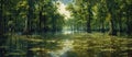 Swamp With Trees and Water Royalty Free Stock Photo