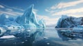 Swamp Worlds Of Antarctica: A Captivating Photo Of Giant Iceberg Cliff Royalty Free Stock Photo