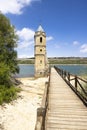 swamped church of San Roque near Villanueva de las Rozas, Cantabria, Spain Royalty Free Stock Photo