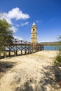 swamped church of San Roque near Villanueva de las Rozas, Cantabria, Spain Royalty Free Stock Photo