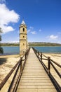 swamped church of San Roque near Villanueva de las Rozas, Cantabria, Spain Royalty Free Stock Photo