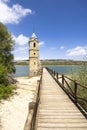 swamped church of San Roque near Villanueva de las Rozas, Cantabria, Spain Royalty Free Stock Photo