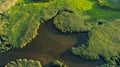 Swampy lake, aerial photography, on a spring day, background image