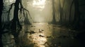 Mystical Swamp: A Captivating Fusion Of Light And Shadow