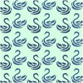 Swan Animal Vector design Pattern on blue background, suitable for your design, wallpaper, and etc Royalty Free Stock Photo
