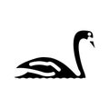 swan bird glyph icon vector illustration