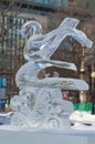 Swan bird ice sculpture at Ottawa`s Winterlude