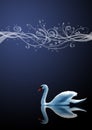 The swan on blue background Royalty Free Stock Photo