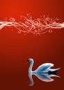 The swan on blue background Royalty Free Stock Photo