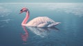 Pink Swan: Hyperrealistic Wildlife Portrait In The Style Of Christopher Balaskas