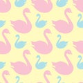 Swan colorfull bright seamless pattern Royalty Free Stock Photo
