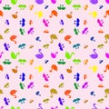 Swan colorfull bright seamless pattern