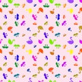 Swan colorfull bright seamless pattern Royalty Free Stock Photo