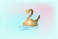 Golden swan with crown vector logo Royalty Free Stock Photo
