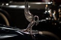 Swan emblem on a vintage car of Packard company