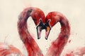 Concept Watercolor Art, Swan Couple, Love Painting, Swan Embrace in Watercolor A Love Symphony Royalty Free Stock Photo