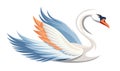 Swan Floating Smoothly with Outstretched Wings and Sleek Neck Royalty Free Stock Photo