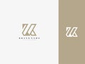 Swan geometric icon logo shaped letter K design inspiration