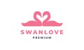 Swan or goose love logo vector illustration design