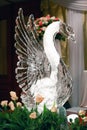 Swan ice sculpture Royalty Free Stock Photo