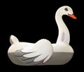 Swan inflatable white on black bg