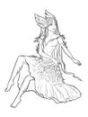 Swan lake princess. Fairytale character design.