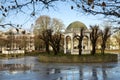 Swan lake in Kadriorg park, Tallinn, Estonia.