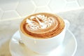 Swan latte art on cappuccino