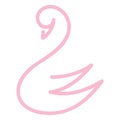 Swan logo continuous pink line symbol icon drawing