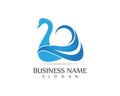 Swan logo design template Royalty Free Stock Photo