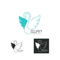 Swan logo design vector illustration