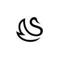 Swan logo,goose or duck icon design vector in trendy and abstract luxury line outline style Royalty Free Stock Photo