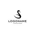 Swan logo,goose or duck icon design vector in trendy and abstract luxury line outline style Royalty Free Stock Photo