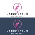 Swan logo icon vector illustration design template.elegant Flying swan bird logo