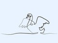 Swan logo one line drawing