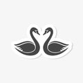 Swan logo and Template simple illustration design Royalty Free Stock Photo