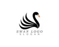 Swan logo Template vector illustration design. Royalty Free Stock Photo