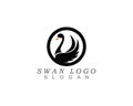 Swan logo Template vector illustration design.