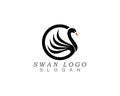 Swan logo Template vector illustration design.